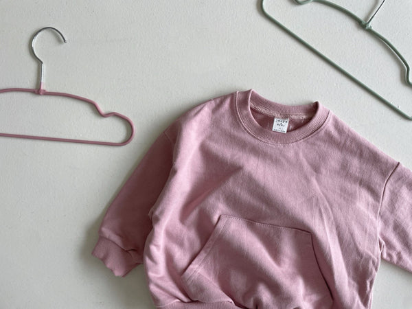 Baby Kangaroo Pocket Sweatshirt and Smile Jogger Pants Set (6-24m)- 2 Colors