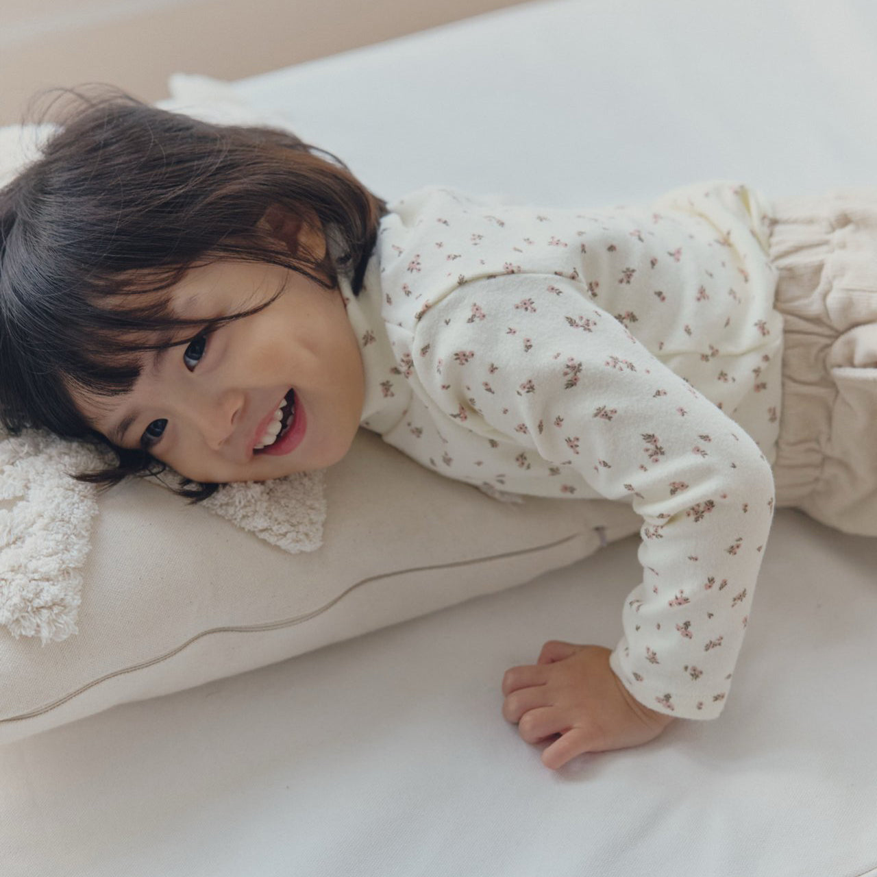 Kids W25 Floral Mock Neck Long Sleeve Top (1-6y) - 2 Colors