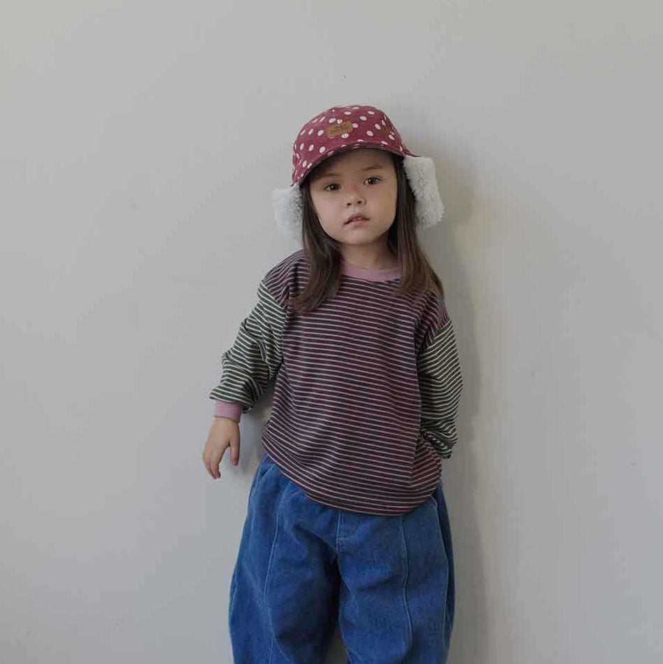 Toddler W26 Stripe Long Sleeve Top (2-6y) - Charcoal