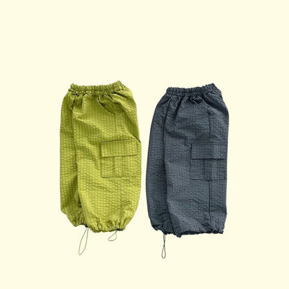 Toddler F26 Textured Plaid Adjustable Hem Jogger Pants (3-9y) - 2 Colors