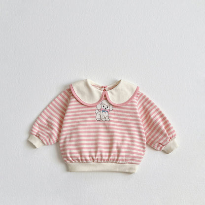 Toddler SP26 Poodle Big Collar Long Sleeve Sweatshirt (1-6y) - 2 Colors - AT NOON STORE