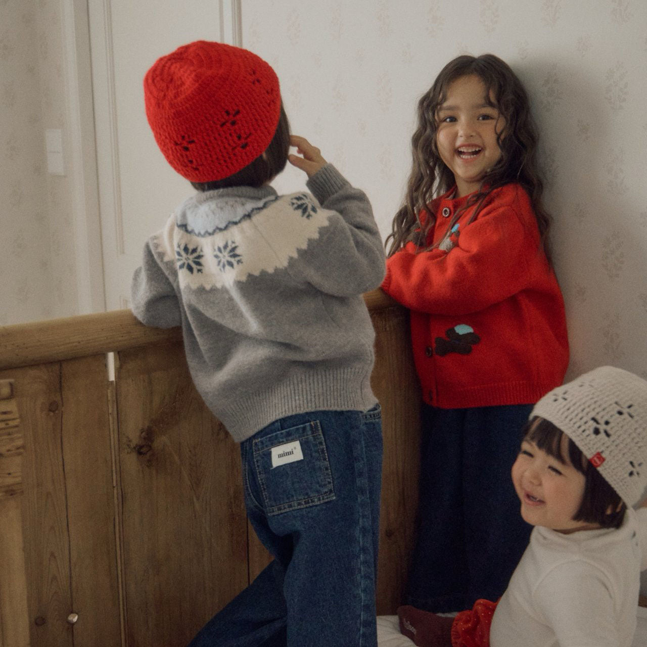 Kids F26 Snowflake Knit Cardigan (3-9y) - Gray