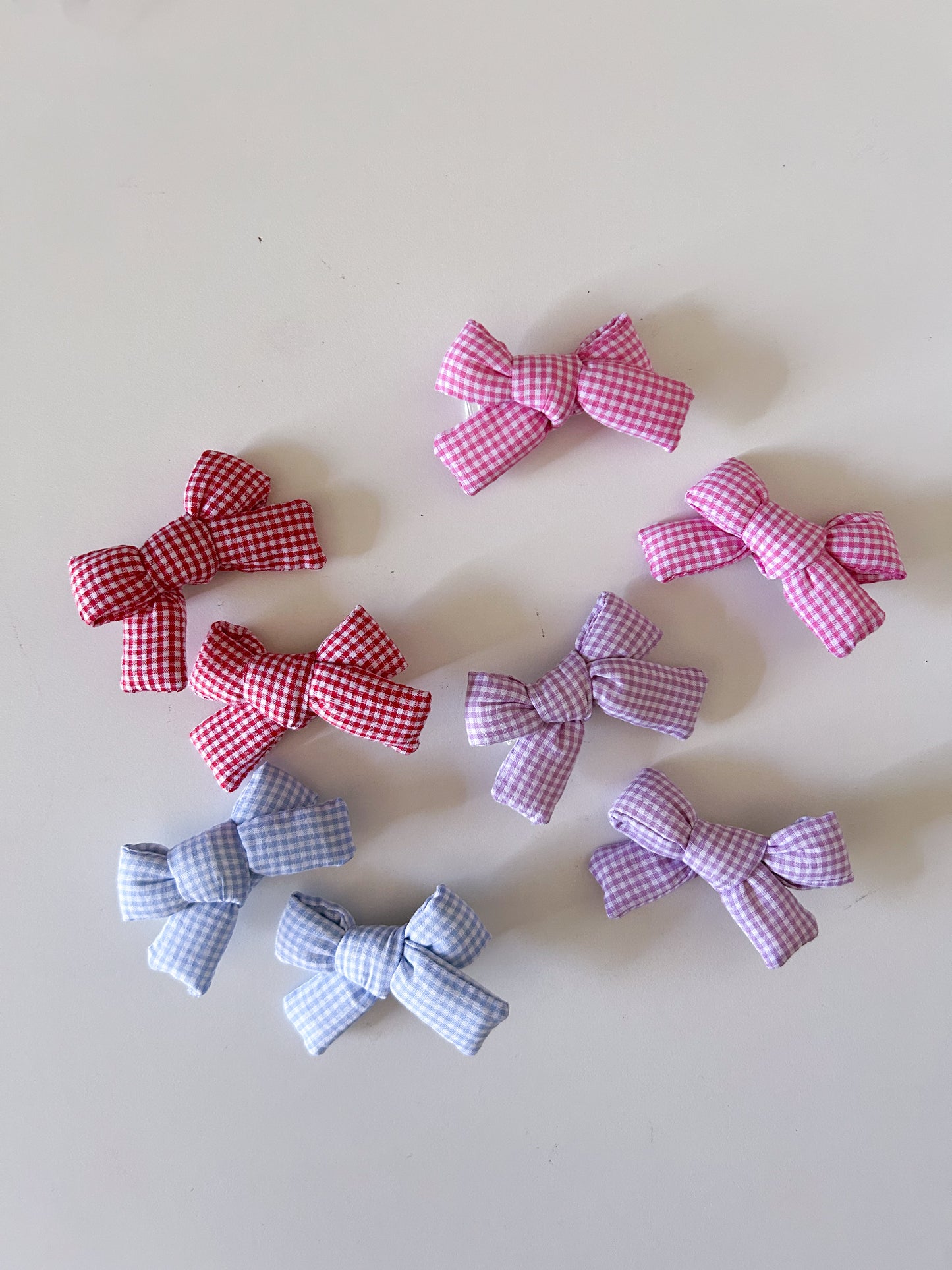 Girls Gingham Bow Hair Clips (2pk) - 4 Colors