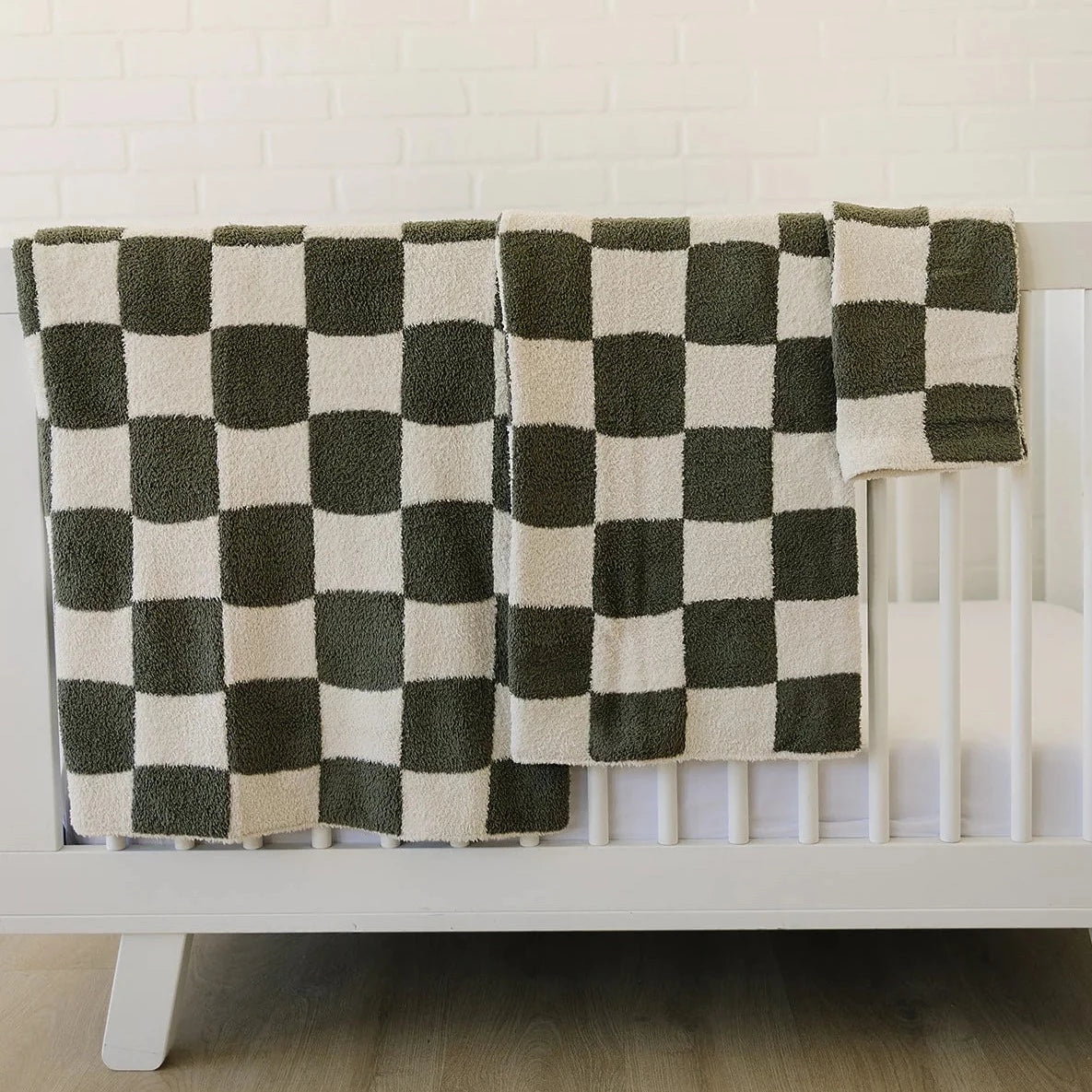 Green Checkered Plush Blanket - AT NOON STORE