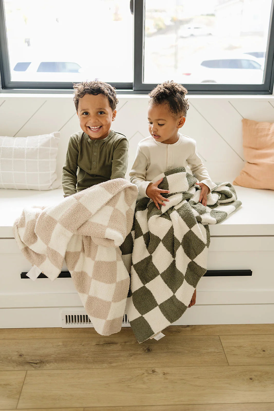 Green Checkered Plush Blanket - AT NOON STORE