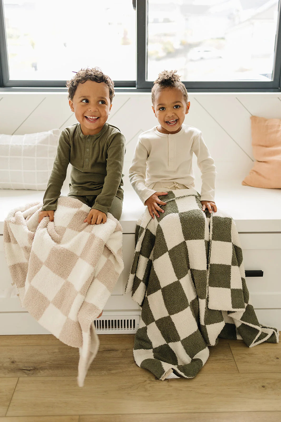 Green Checkered Plush Blanket - AT NOON STORE