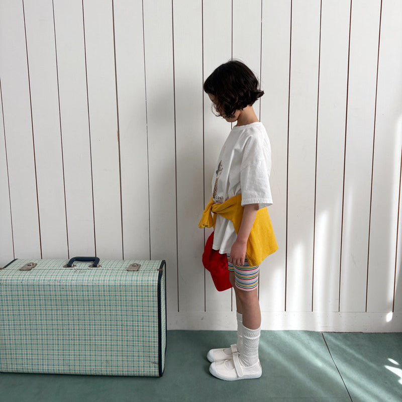 Toddler SP26 Multicolor Stripe Biker Shorts  (1-6y) - AT NOON STORE