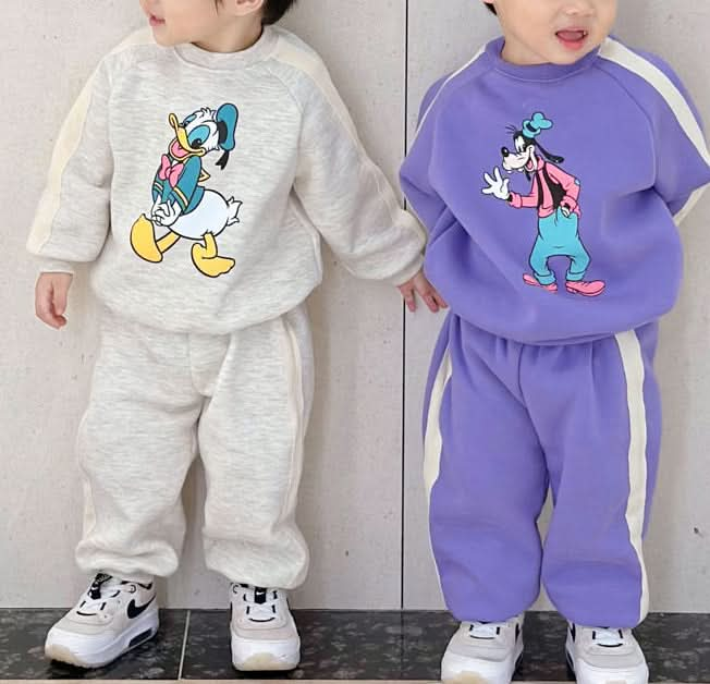 Toddler Disney Friends Side Stripe Sweatshirt and Pants Set (1-6y) - 5 Colors - AT NOON STORE