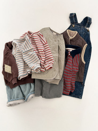 Toddler W25 Warm Fleece Stripe Long Sleeve Top (4m-6y) - 2 Colors