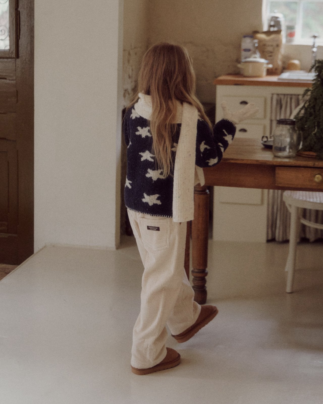 Kids W25 White Star Cadigan(3-8y) - Navy