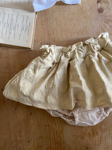 Baby Ann Flower Jacquard Waist Bloomer Skirt (6-18m) - Dusty Lemon