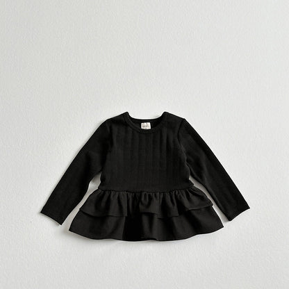 Toddler F26 Ribbed Long Sleeve Flare Layer Top (2-8y) - 3 Colors