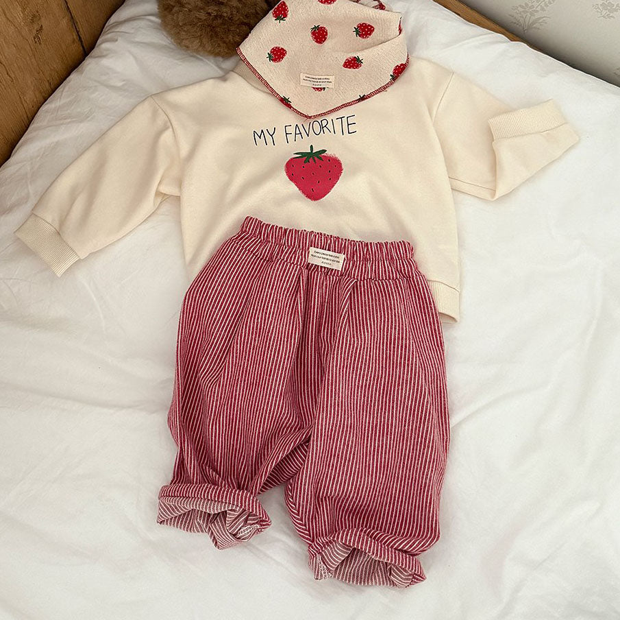 Baby/Toddler Aosta F25 Strawberry Long Sleeve Sweatshirt (3m-5y) - Ivory - AT NOON STORE