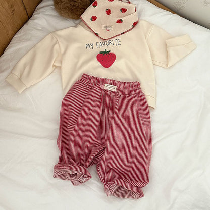 Baby/Toddler Aosta F25 Strawberry Long Sleeve Sweatshirt (3m-5y) - Ivory - AT NOON STORE