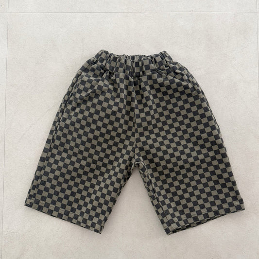 Toddler F25 Checkered 7/8 Length Pants (2-8y) - Olive - AT NOON STORE