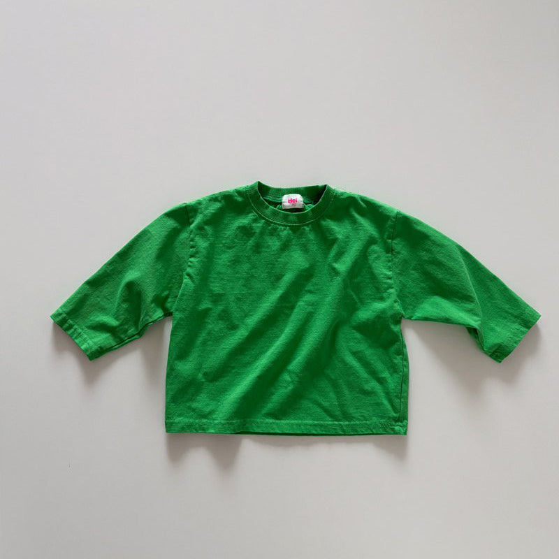 Toddler SP26 Basic Long Sleeve Loose Fit Top  (1-6y) - Green - AT NOON STORE