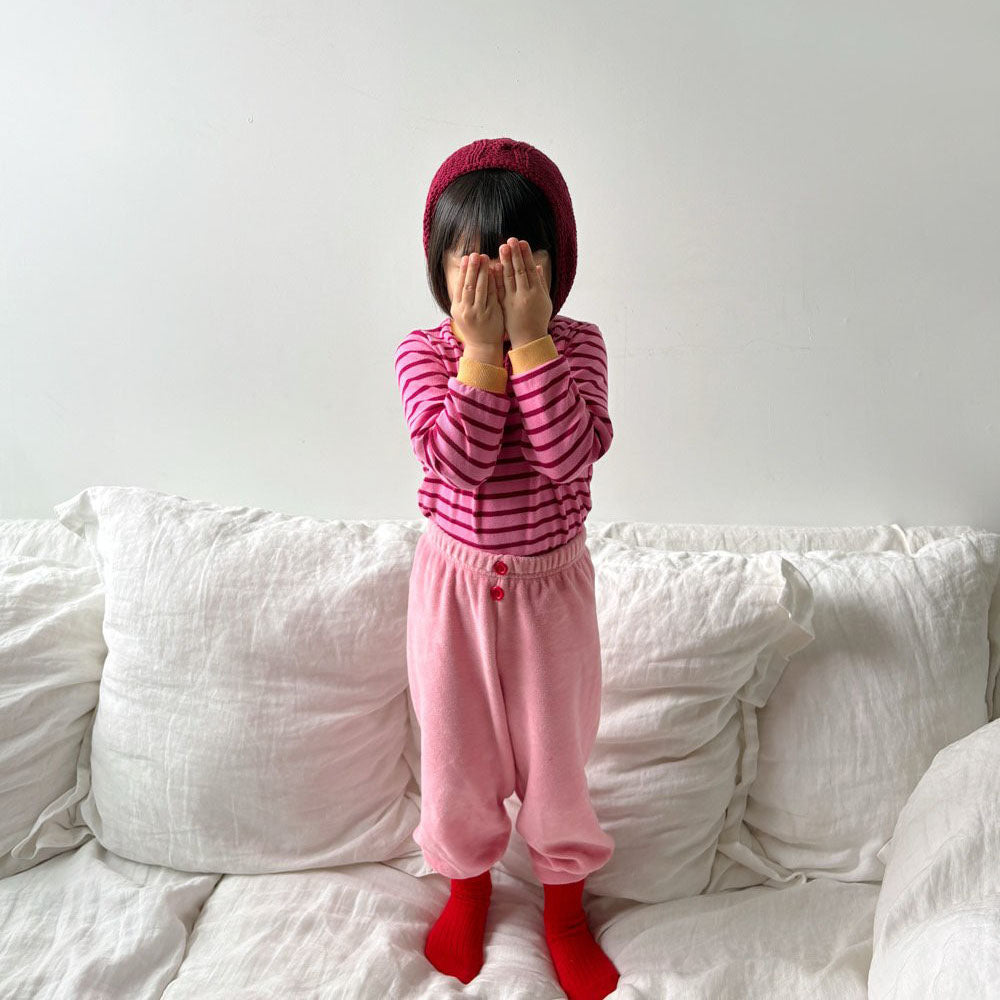 Toddler F26 Button Front Velour Jogger Pants  (1-6y) - 4 Colors