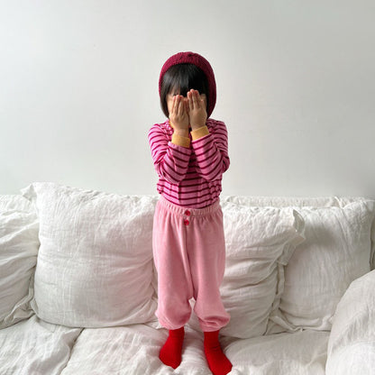 Toddler F26 Button Front Velour Jogger Pants  (1-6y) - 4 Colors
