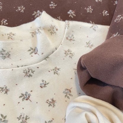 Toddler W25 Floral Mock Neck Long Sleeve Top (1-7y) - 2 Colors