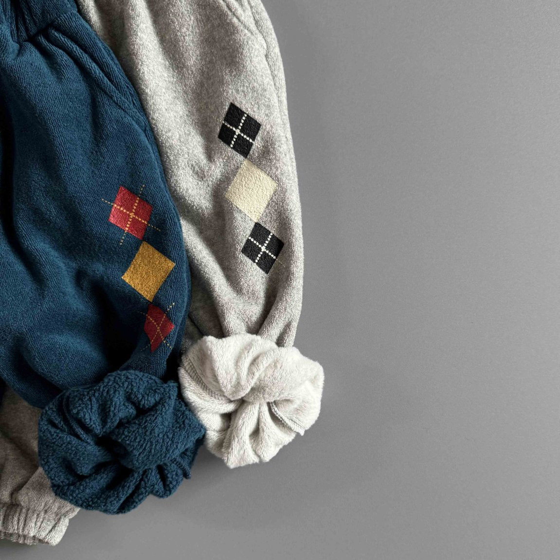 Toddler W25 Warm Terry Cloth Argyle Jogger Pants (3-7y) - 2 Colors