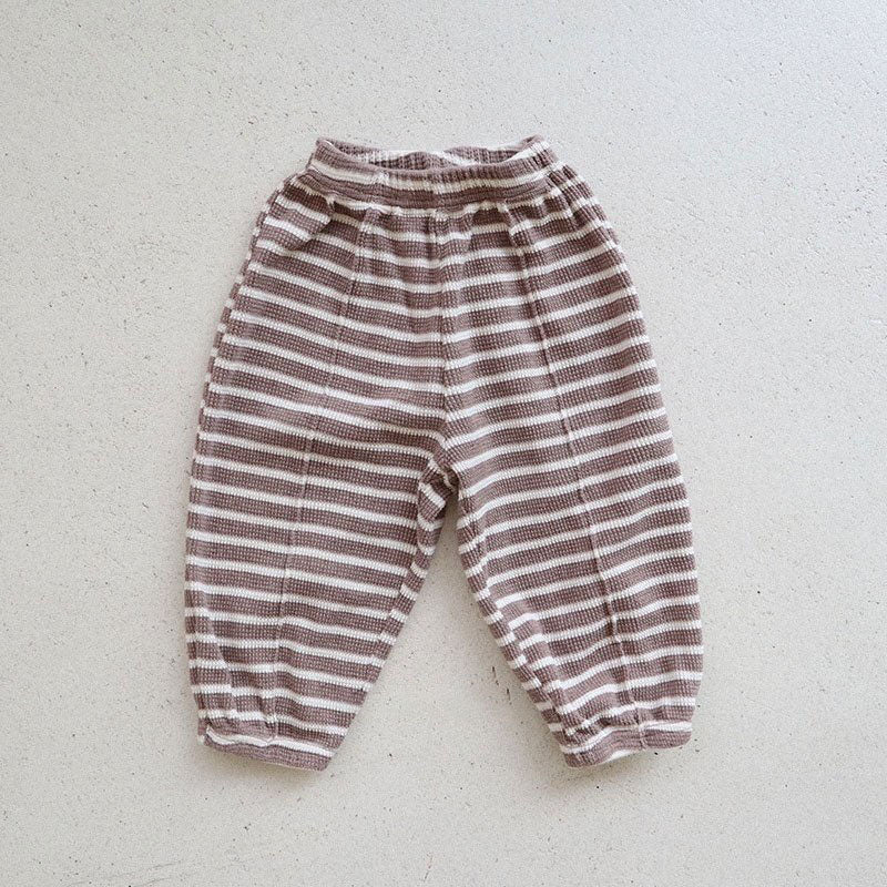 Toddler Stripe Waffle Pin-Tuck Jogger Pants (15m-7y) -2 Colors - AT NOON STORE