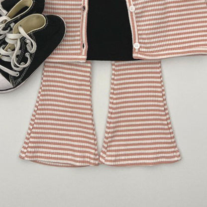 Kids F25 Stripe Ribbed Flare Pants (2-7y) - 4 Colors - AT NOON STORE
