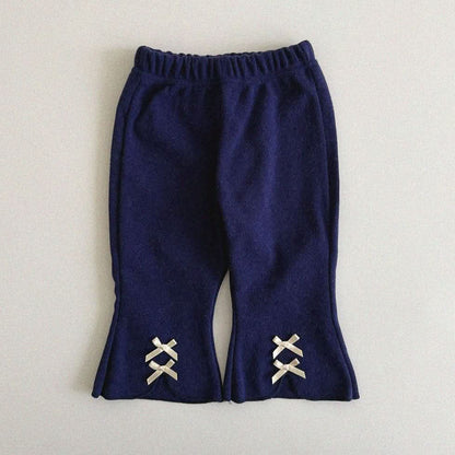 Baby/Toddler Aosta S25 Bow Detail Knit Flare Pants (3m-5y)- 3 Colors - AT NOON STORE