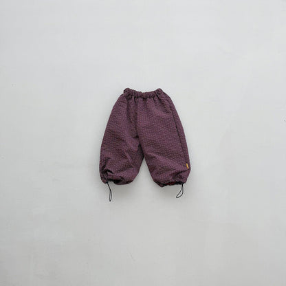 Toddler FW26 Fleece Lined Textured Plaid Adjustable Hem Jogger Pants (2-6y) - 2 Colors