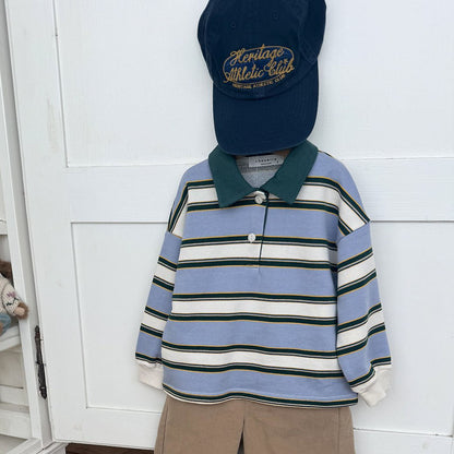 Toddler F26 Stripe Collared Long Sleeve Top (2-8y) - 2 Colors