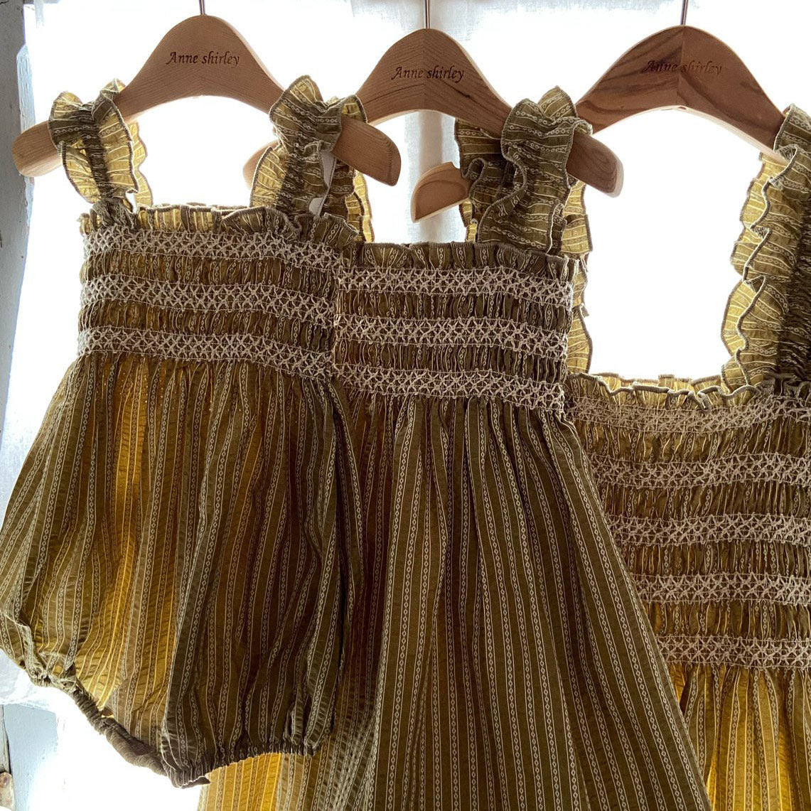 Girls Ann SS25 Ruffle Strap Smocked Dress (2-5y) - Olive