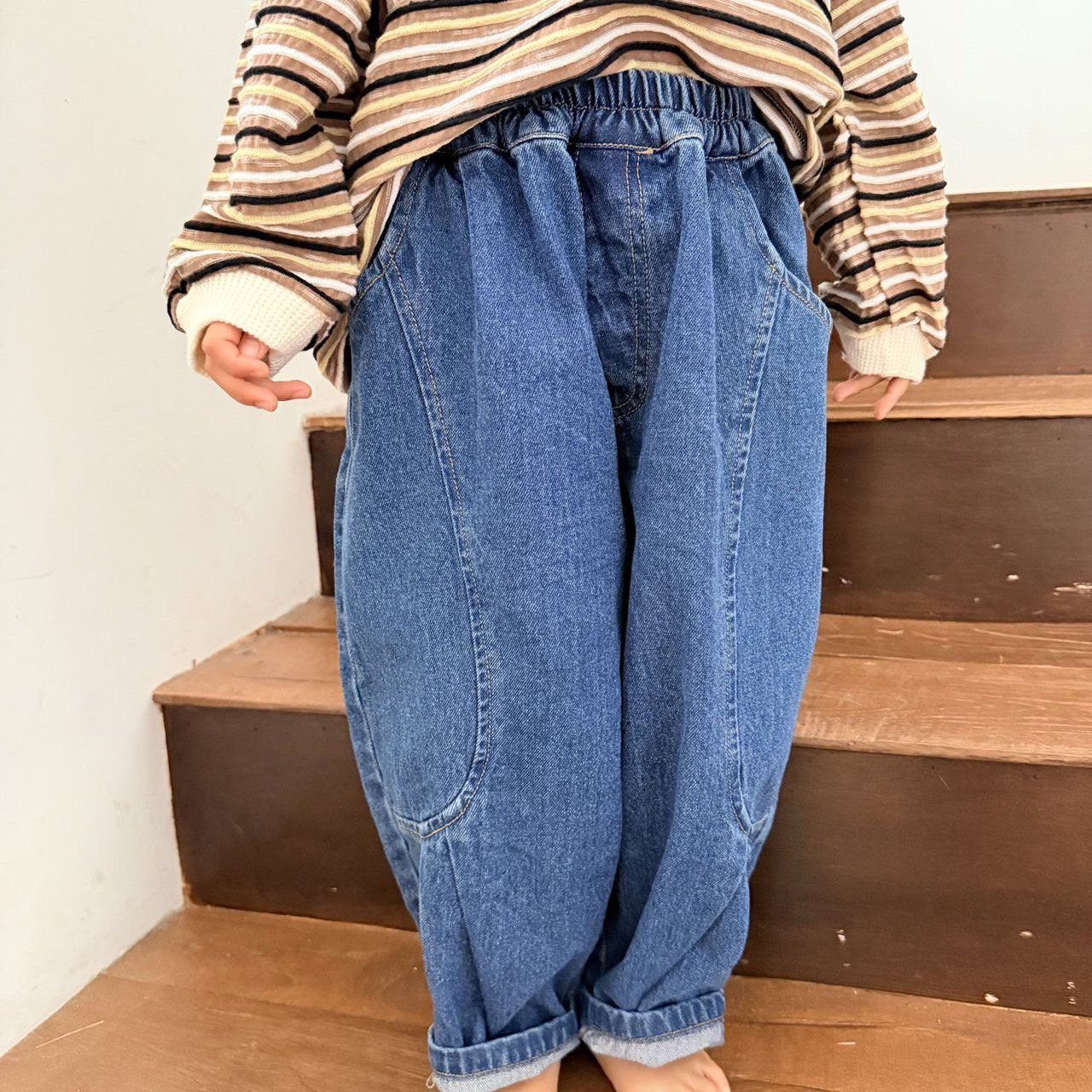 Toddler F26 Stitch Detail Denim Pants (1-7y) - Blue