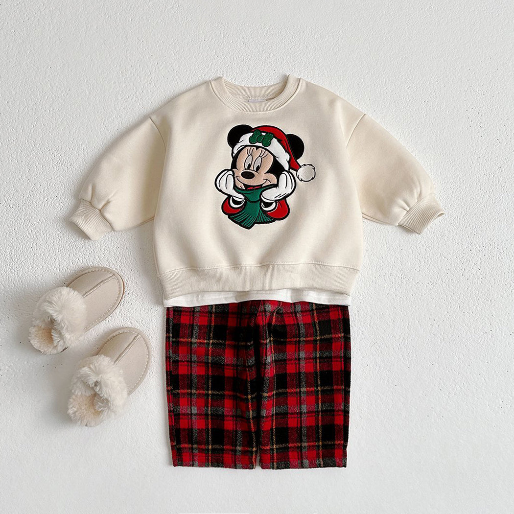 [Pre-Order] Toddler W24 Disney Embroidery Holiday Sweatshirt (1-10y) - 3 Colors