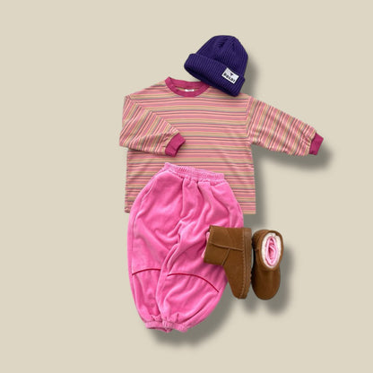 Toddler W25 Multi Color Stripe Long Sleeve Top (3-7y) - 2 Colors