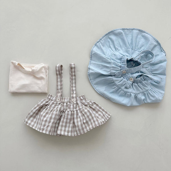 Baby Cotton Tee and Suspender Skirted Bloomer Set (3-18m) - 2 Colors