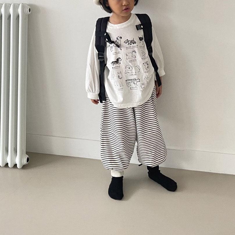 Toddler F25 Puppies Print Long Sleeve Top (1-7y) - Ivory - AT NOON STORE