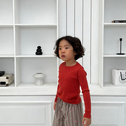 Kids SP26 Ribbed Long Sleeve Tee (2-7y) - 2 Colors