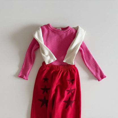 Toddler F25 Ribbed Long Sleeve Tee (1-6y) - Pink - AT NOON STORE