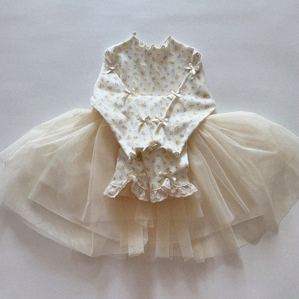 Baby/Toddler Aosta SP26 Lace and Bow Detail Ribbed Leggings (3m-5y)- 2 Colors - AT NOON STORE