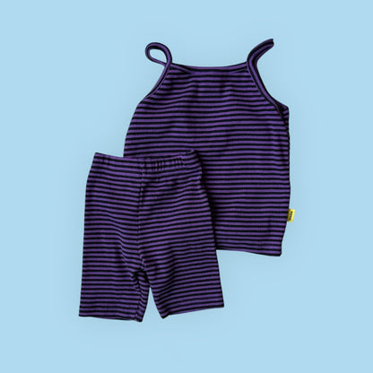 Toddler SS26 Ribbed Stripe Tank Top (1-7y) - Purple - AT NOON STORE