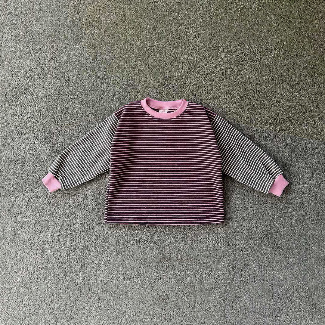 Toddler W26 Stripe Long Sleeve Top (2-6y) - Charcoal
