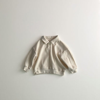 Toddler F25 Textured Collared Long Sleeve Sweatshirt (1-6y) - 3 Colors - AT NOON STORE