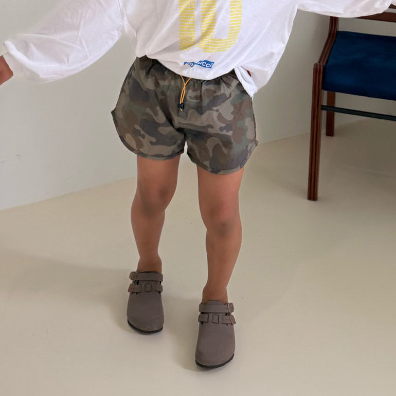 Kids SS26 Summer Camo Shorts (2-7y) - Olive - AT NOON STORE