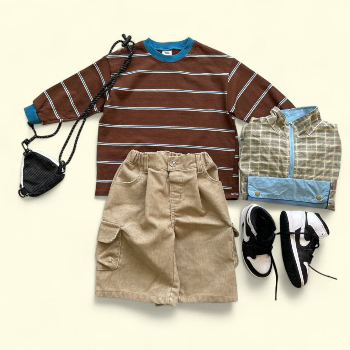 Toddler F25 Contrast Rib Stripe Long Sleeve Top (3-7y) - 2 Colors - AT NOON STORE