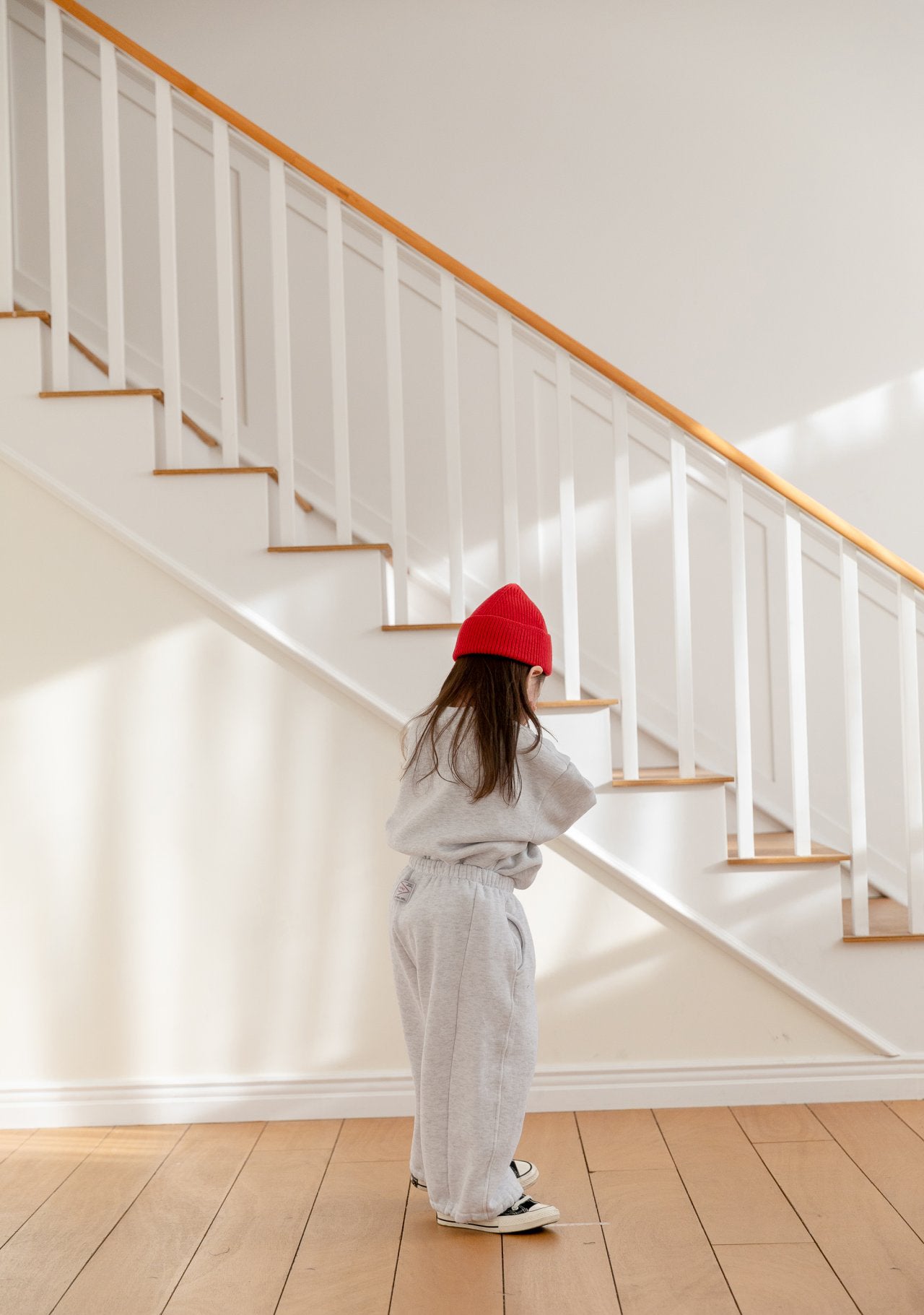 Kids Brushed Cotton Adjustable Hem Loose Fit Jogger Pants (2-8y) - 2 Colors