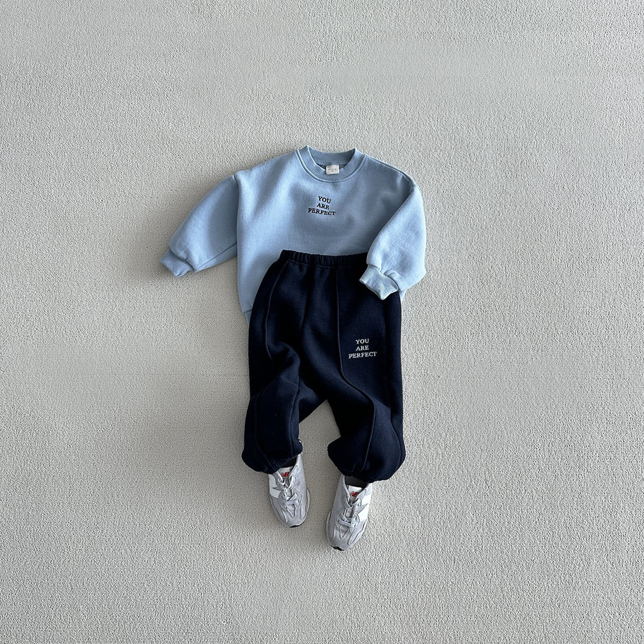 Toddler Brushed Cotton 'YOU ARE PERFECT' Sweatshirt and Jogger Pants Set (1-7y) - 2 Colors