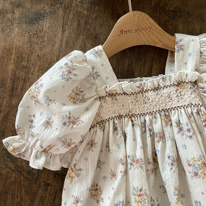 Baby Ann SS25 Floral Puff Short Sleeve Bubble Romper (3-18m) - Floral