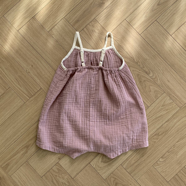 Baby BH Cotton Spaghetti Straps Jumpsuit (3-18m) - 2 Colors