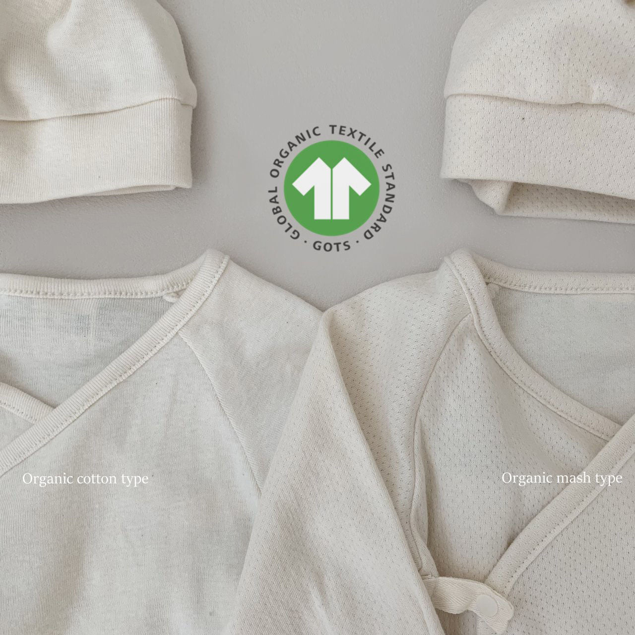 Newborn 2 Piece Organic Cotton Top and Beanie Set (0-3m) - Ivory - AT NOON STORE