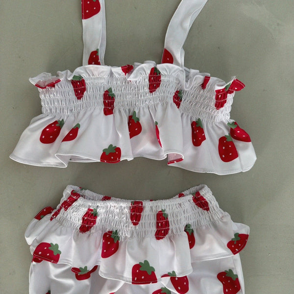 Baby Bella Strawberry Ruffle Bikini Top and Bottom Set (1-5y) - 2 Colors
