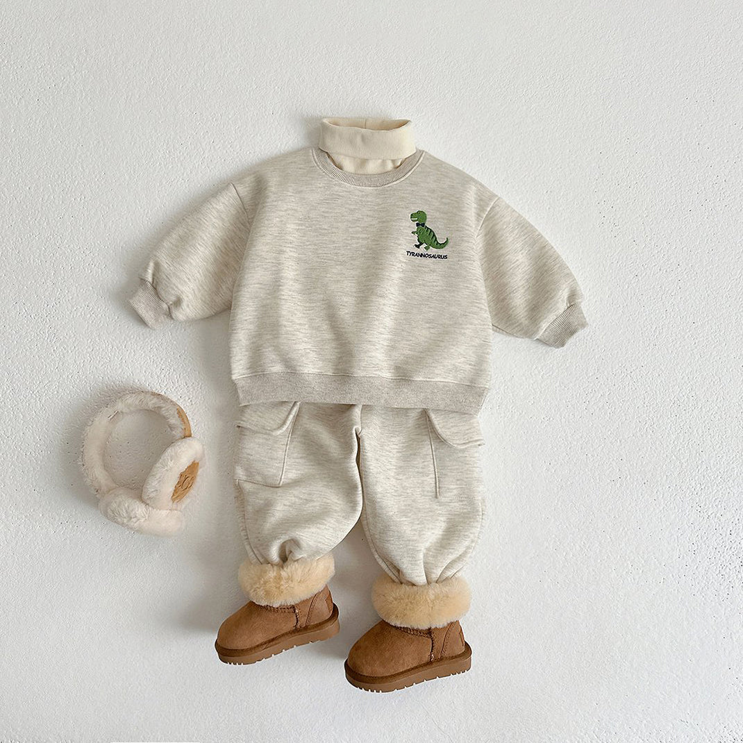 Toddler W24 Dinosaur Embroidery Sweatshirt (1-7y) - 3 Colors